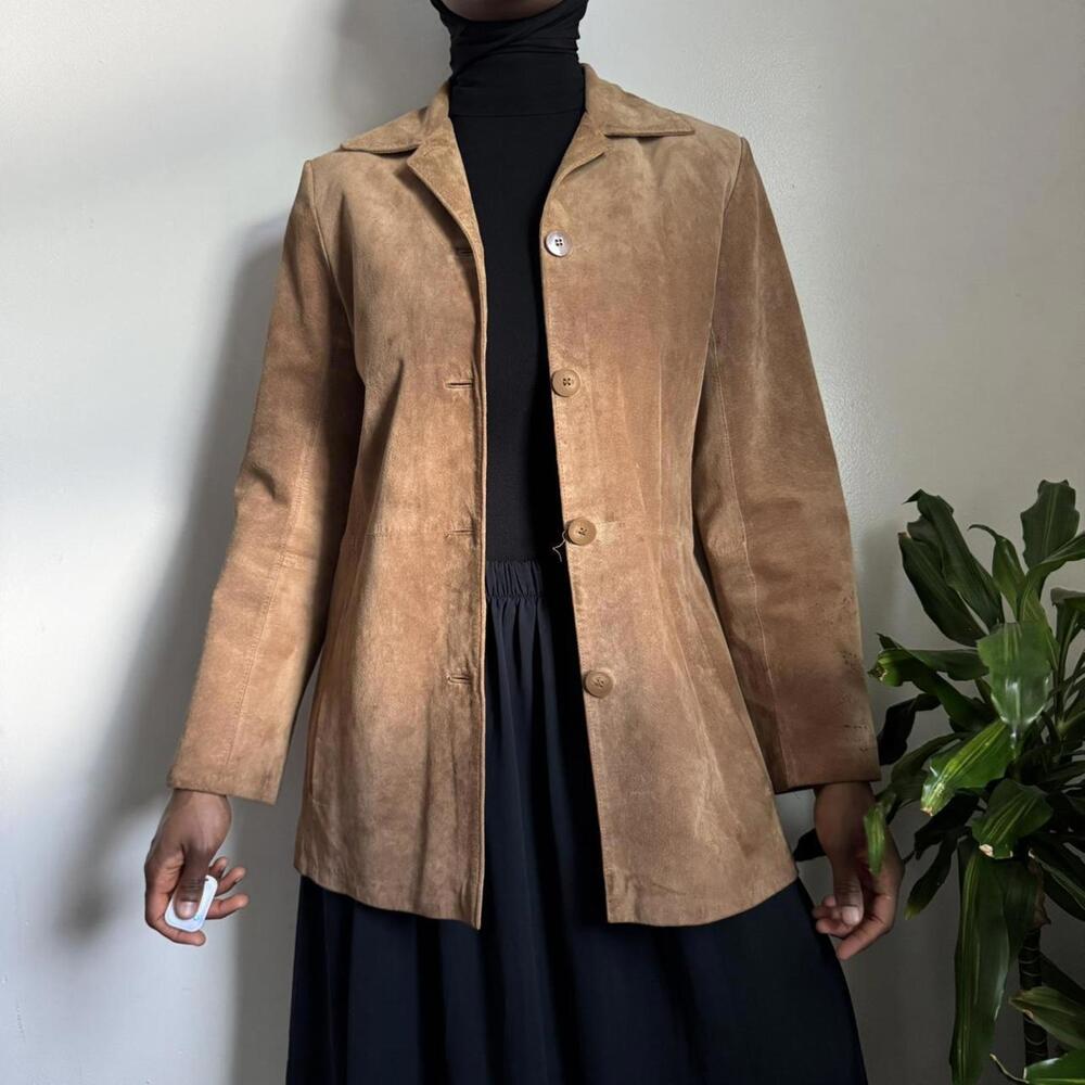 Vintage cowgirl genuine leather button‎ up Suede jacket size M